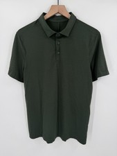 Lululemon Evolution Polo Shirt Men s Small Green Short Sleeve Performance