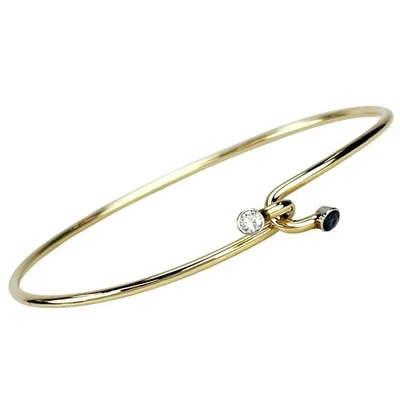 Tiffany & Co. Diamant Saphir Doppel Haken Armband 7" 18k Gelbgold Authentisch - Bild 1 von 4