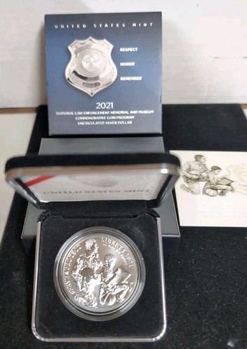 2021 National Law Enforcement Memorial & Museum UNC Silver Dollar Coin Box COA - Picture 4 of 6