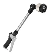 Watering Wand Heavy Duty, 16 Inches Metal Garden Hose Wand with 8 Spray Patterns