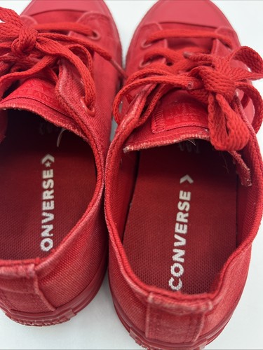Converse All Star Chuck Taylor Youth Kid Size 2 Red Print Canvas Low Top Shoes - Picture 9 of 10