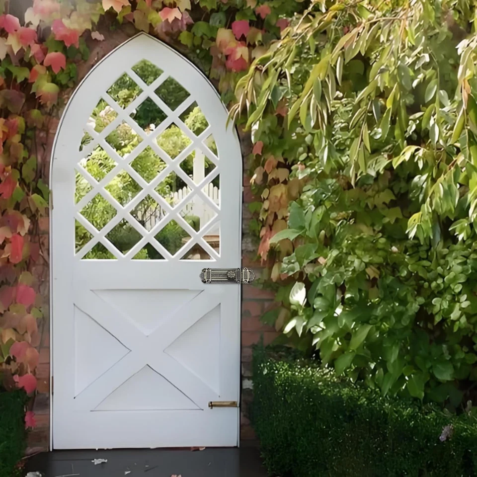 Cerradura de seguridad de puerta corredera de bronce con perno de puerta corredera antigua Foto 3 de 4