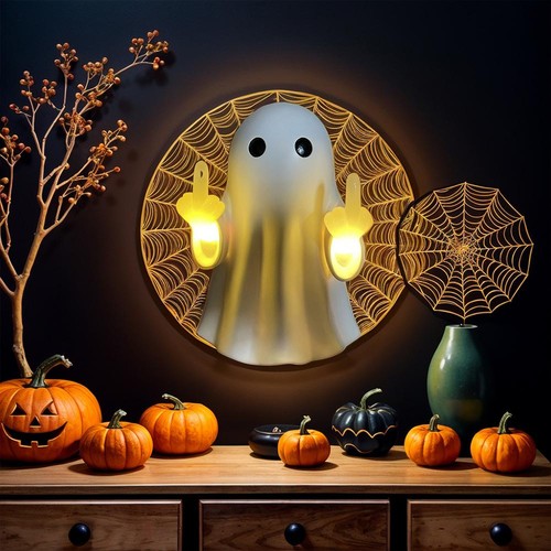 Geist Mittelfinger LED Lampe, FunnyCute Ghost Statue, Licht, 3D Humorvolle Geschenke - Bild 6 von 13