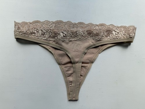 COTN COLLECTION Women’s Underwear Panties LACE TRIM THONG Pima Cotton - Picture 8 of 13