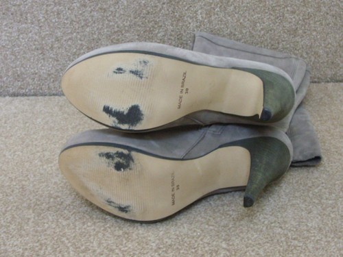 Worn once Topshop original Britany grey suede over knee thigh boots UK 5 EU 38 - Picture 9 of 9