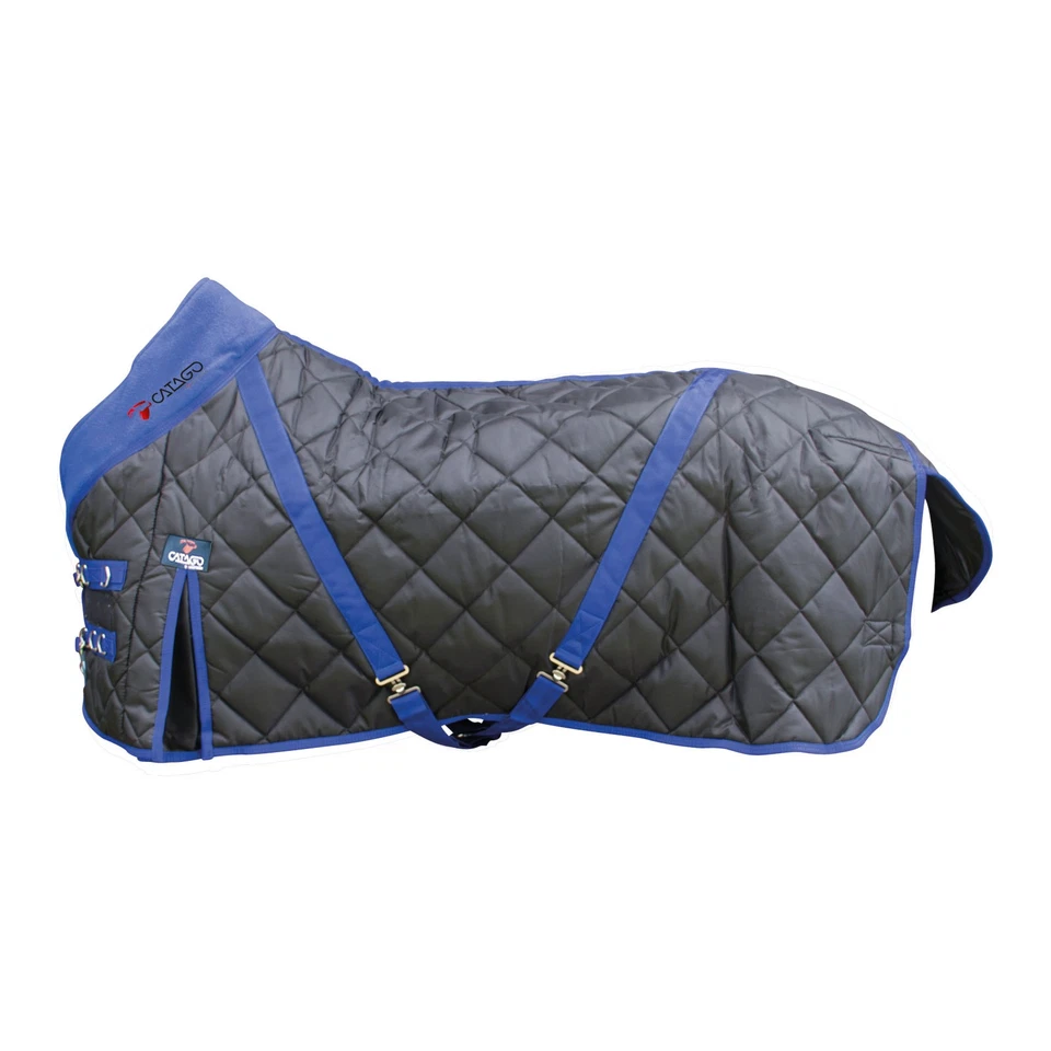 CATAGO Stalldecke, 300g - schwarz/blau Decke Pferde Pferdedecke Stall warm 