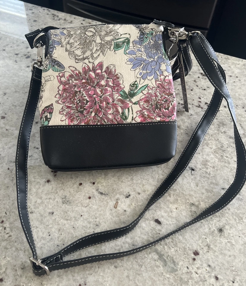 Bolsa de mão Stone Mountain conversível tiracolo floral/borboleta - Imagem 4 de 4