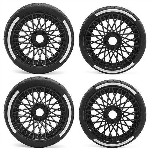 RUBBER TIRE & RIM SET 2.9" 107/53 101/43 17mm HEX FOR ARRMA 1/7 FELONY 6S BLX - Picture 6 of 14