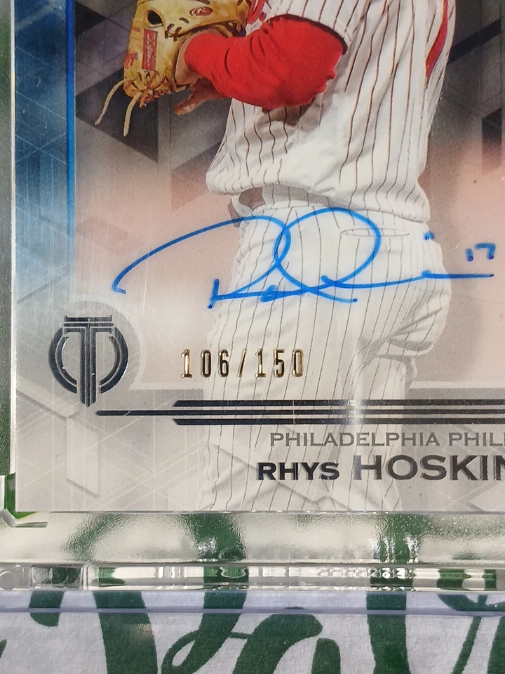 2019 Topps Tribute Rhys Hoskins 106/150 SP Sig. Philadelphia Phillies Hard Auto - Image 4 of 4