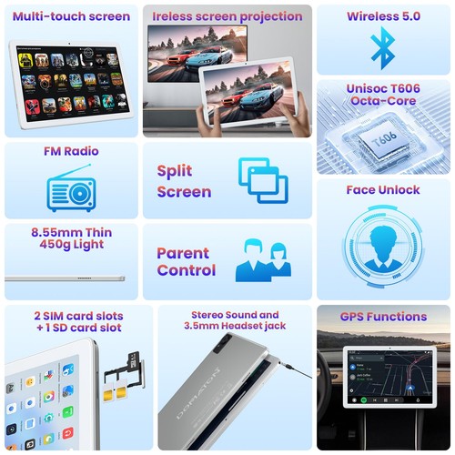 Tablet with Keyboard,2025 Android Tablets 14GB+128GB+1TB Expand, 10.1 Inch Ta... - Picture 4 of 9