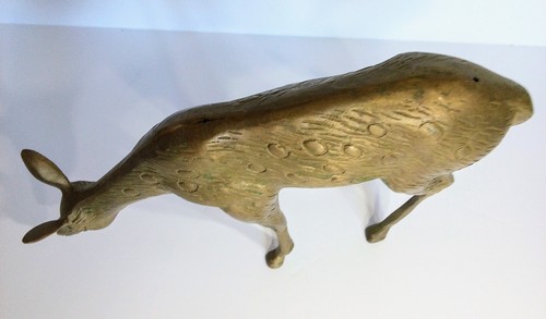 Vintage Large Solid Brass Doe Deer - Picture 3 of 5
