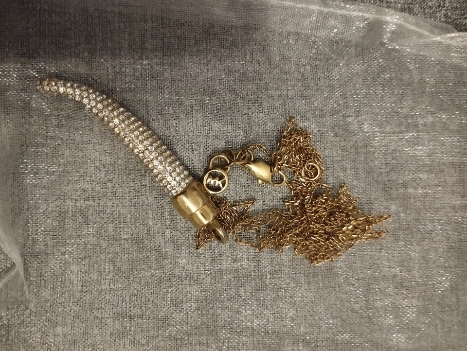 Wunderschöne Michael Kors Horn Kette Gold mit Steinchen - Bild 4 von 4