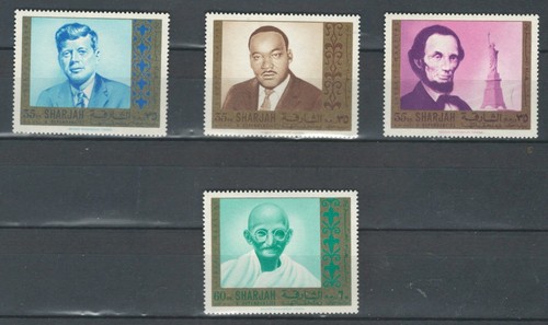 SHARJAH ARAB EMIRATES UAE KENNEDY GANDHI LINCLON MNH SET STAMPS LOT(SH 677) - 第 1/1 張圖片