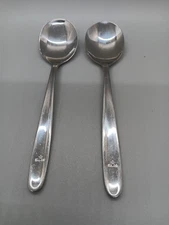 2 KLM Airline Sola Soup Spoons 6.5"