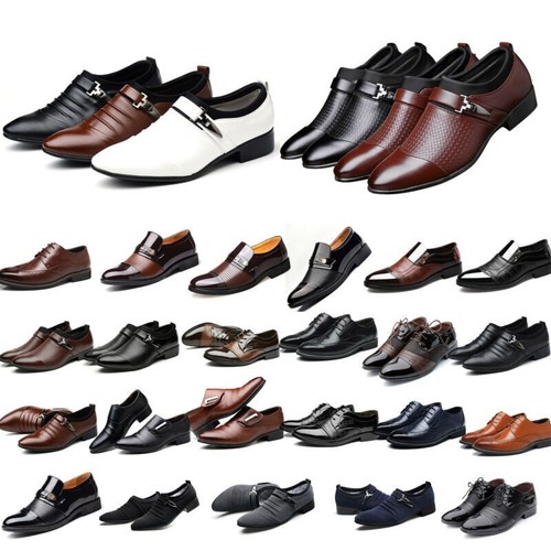 Herren Business Spitz Schuhen Klassische Formale Hochzeit Anzug Halbschuhe 39-48
