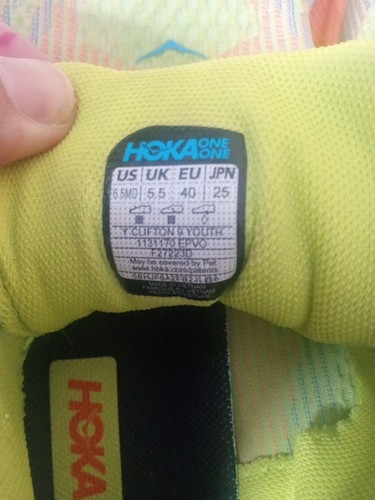 Hoka Clifton 9 Evening Primrose Vibrant Orange Running Shoes Youth 6.5MD Or W8.5 - Picture 7 of 8