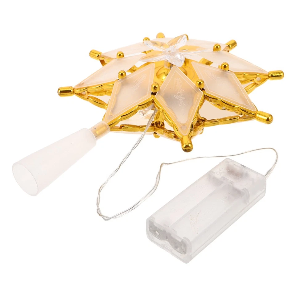 Puntale Albero Natale Decorazioni Per Feste Festive Stella Dell'albero Di - Immagine 2 di 4