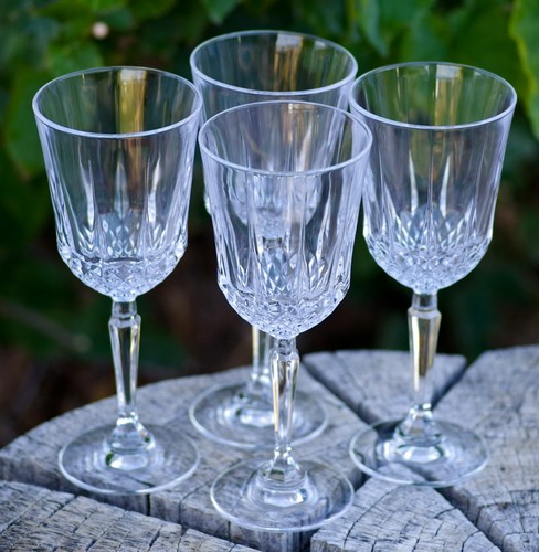 VINTAGE Saint George "Odyssey" 8" Crystal Wine Glasses Set of 4 Made in USA - Picture 2 of 4