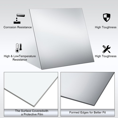 8K Mirror Polished Stainless Steel Sheet Plate Bright Polish | 1/1.5/2/3mm Thick - Picture 6 of 8