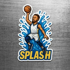 Steph Curry Splash Custom Die Cut Matte Sticker Warriors
