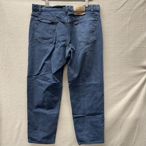 Levi's 555 Jeans Mens 38x30 (38x29 Actual) USA Orange Tab Indigo Blue VINTAGE - Picture 3 of 10
