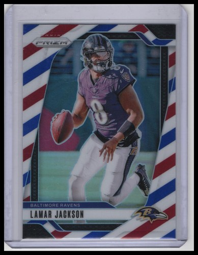 2024 Panini Prizm #19 Lamar Jackson Red White and Blue