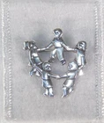 Vintage James Avery Retired Children Rosie Ring Dance Sterling Silver Brooch Pin