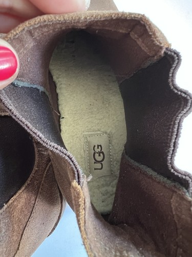 Stivali donna UGG taglia 9 Chelsea alla caviglia in pelle marrone - Foto 4 di 13