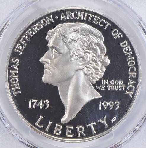 PR70 1993-S DCAM Jefferson Commemorative Silver Dollar PCGS - Picture 3 of 5