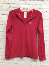 Adidas Womens Fuchsia Activewear Zip-Front Long-Sleeve Hoodie Jacket M
