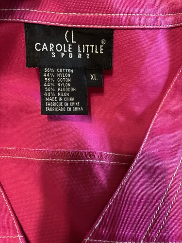 Unique Vtg Carole Little Sport Vest SZ XL Button Up Barbie Pink Retro Festival - Picture 10 of 13