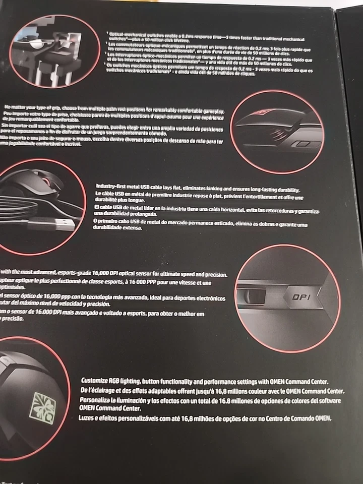 HP OMEN Wired USB Gaming Reactor Mouse - Black - Image 4 of 4