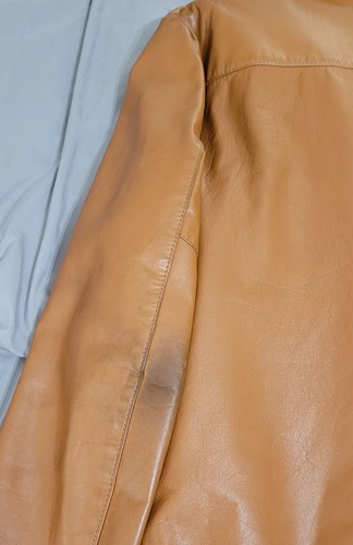 Vintage Genuine Leather Brown Jacket w/Removable Zipper Lining Coat Size 42L - Picture 15 of 24