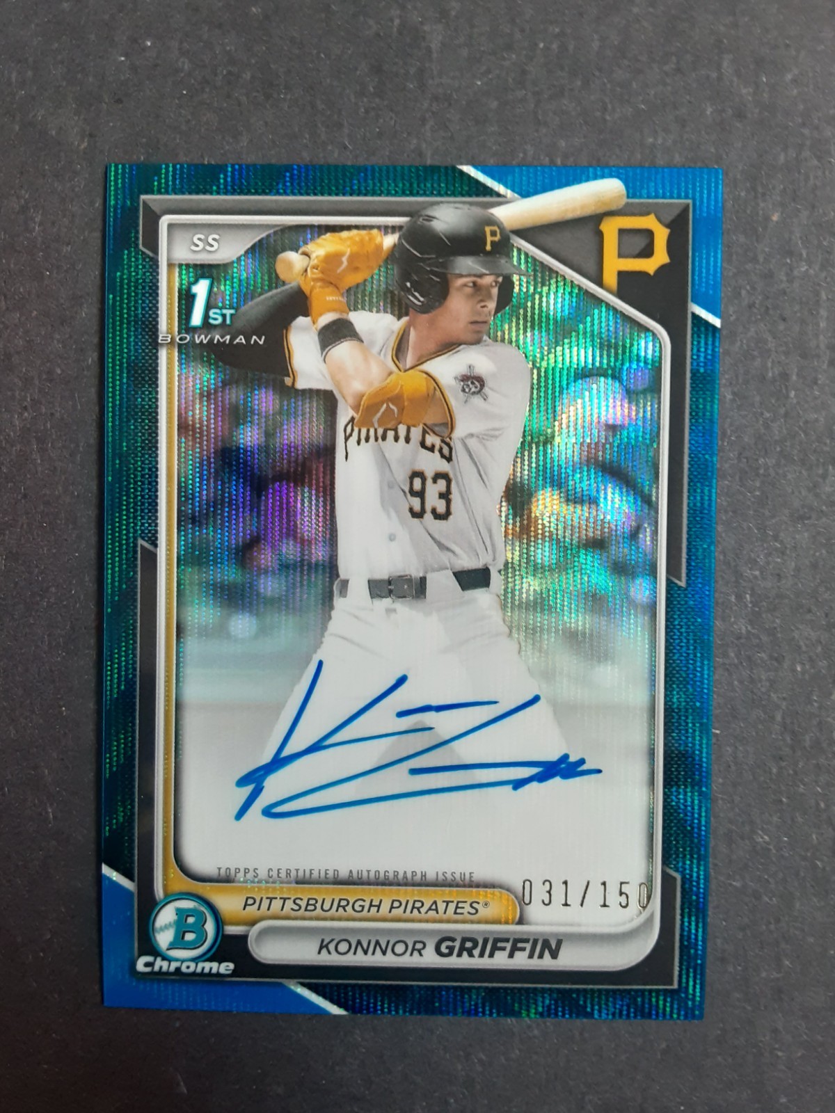 2024 Bowman Chrome Draft 1st Konnor Griffin Blue Wave Refractor Auto # 031/150