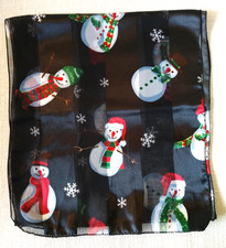 Long Christmas Scarf Snowman 13 x 58 inches