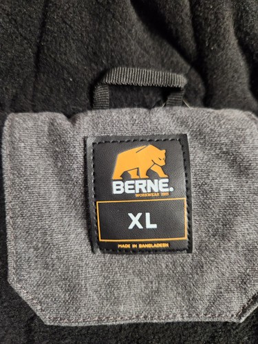 Berne Quilted Lined Canvas Jacket Youth Size XL Charcoal Gray Western Hooded NEW - Picture 6 of 9