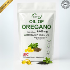 Oil of Oregano with Black Seed 6000mg   300 Softgels   Immune  Digestive Suppor
