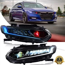 Red Devil Eyes LED Headlight For Honda Accord 2018-2022 Head Lamp Assembly LH+RH