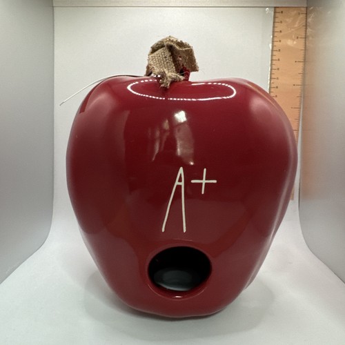 Rae Dunn "A+" Vogelhaus in Apfelform - Neu im Karton - Lehrergeschenk