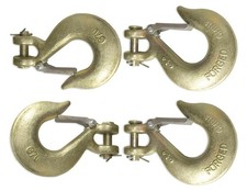 1/4" Grade 70 Clevis Slip Hook w/ Safety Latch 3150 lbs WLL – 4 Pack Yellow Zinc
