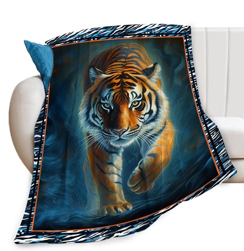 Mexican Tiger Blanket Wild Animal Print Throw Blankets for Couch Sofa Bed Stu...