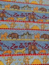 Flannel Fabric, Zoo animals, Half Yard, baby cotton, monkey, lion, zebra leopard