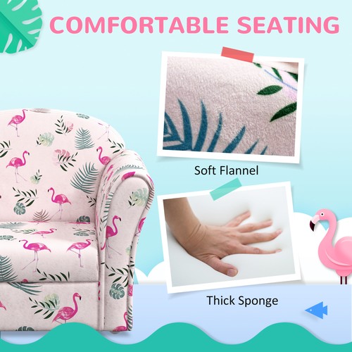 AIYAPLAY Kids Armchair Toddler Sofa Chair Bedroom Playroom, Flamingo Pink - Picture 7 of 11