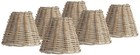 Set of 6 Empire Lamp Shades Natural Wicker Weave Small 3x6x5 Candelabra Clip-On