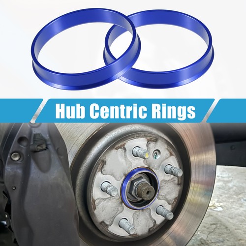 4 Pcs Car Hub Centric Rings OD 60.1mm ID 56.1mm Wheel Bore Center Spacer Blue - Picture 2 of 7