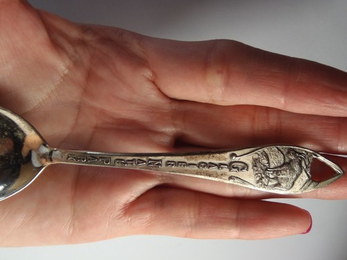 Vintage GLACIER NATIONAL PARK Sterling 5.5" Rocky Mountain Goat Spoon 17.8 Grams - Picture 11 of 15