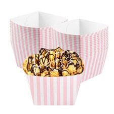 Square Pink and White Stripe Paper Snack Box - 200 Count