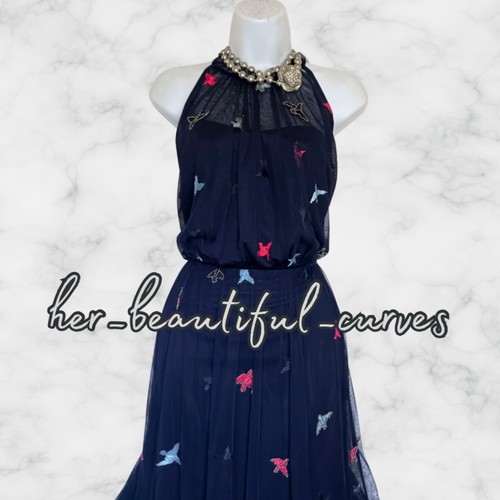 MONSOON EMBROIDERED & BEADED BIRDS PATTERN OCCASION PARTY DRESS SIZE 20 new - Picture 5 of 9