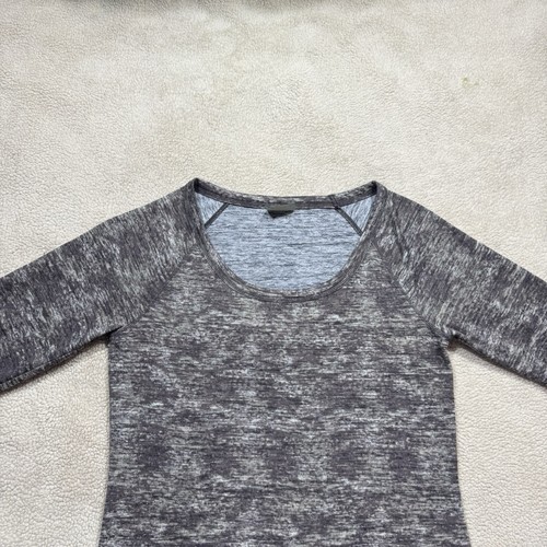 Athleta Shirt Womens Small Heather Gray Long Sleeve Round Neck Athleisure Top - Picture 3 of 13