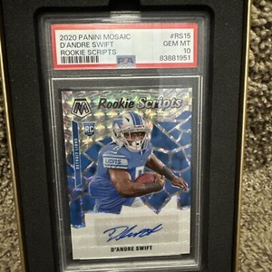 2020 Mosaic D'ANDRE SWIFT #RS15 Rookie Scripts Auto FGC 9.5 GEM MINT Detroit